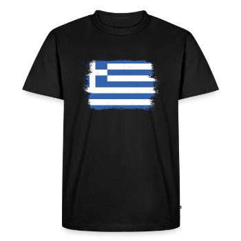 Grèce Drapeau Hellas Athènes Drapeau grec - T-shirt Premium bio Homme - noir - Devant - Nico (187cm)