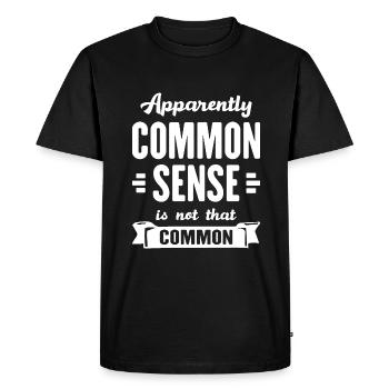 Apparemment, le bon sens n’est pas si commun - T-shirt Premium bio Homme - noir - Devant - Nico (187cm)