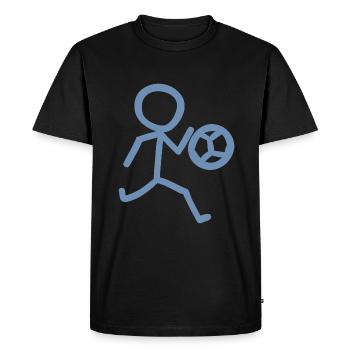 Footballer Minimalist - Men's Premium Organic T-Shirt - black - Front - Nico (187cm)