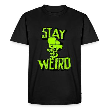Restez étrange Crazy Gangster Skull Skull Freak - T-shirt Premium bio Homme - noir - Devant - Nico (187cm)