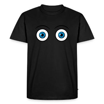 Yeux effrayés - T-shirt Premium bio Homme - noir - Devant - Nico (187cm)