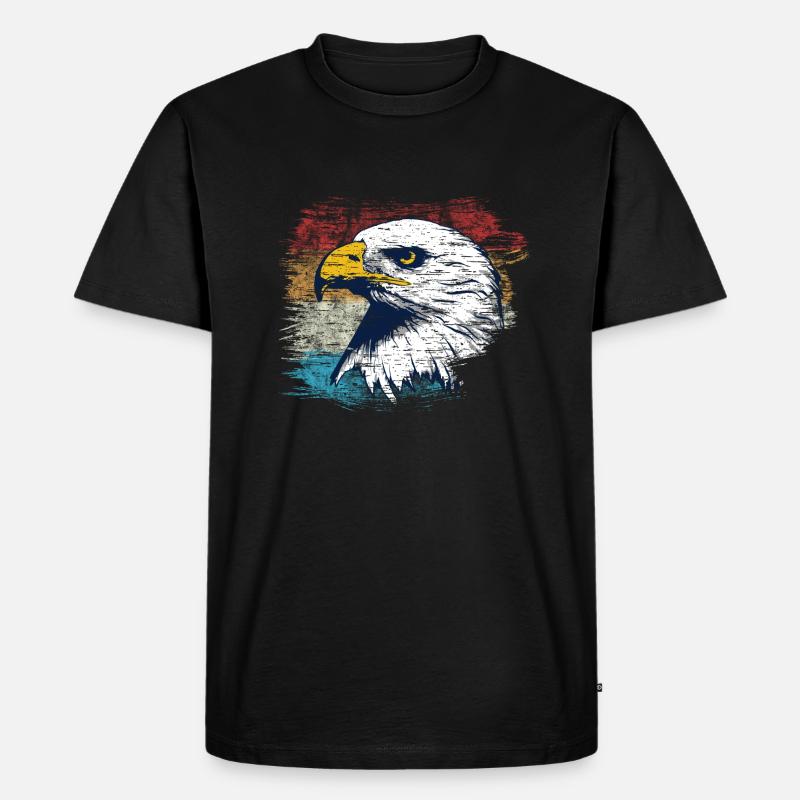 Adler - Männer Premium Bio T-Shirt - Schwarz