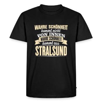 STRALSUND - Schönheit - Männer Premium Bio T-Shirt - Schwarz - Vorne - Nico (187cm)