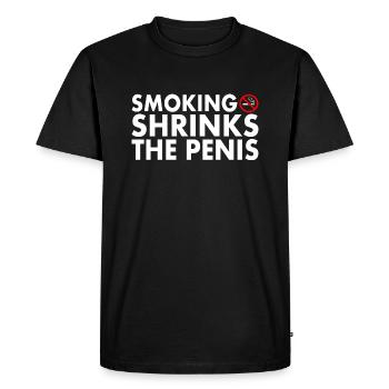 Smoking shrinks the penis - T-shirt Premium bio Homme - noir - Devant - Nico (187cm)