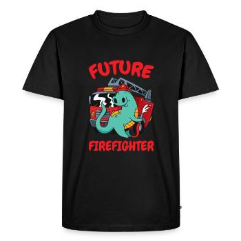 Future firefighter for children Volunteer - Men's Premium Organic T-Shirt - black - Front - Nico (187cm)