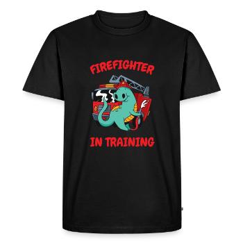 Firefighter in training for children - Men's Premium Organic T-Shirt - black - Front - Nico (187cm)