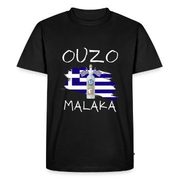 Ouzo Malaka - Men's Premium Organic T-Shirt - black - Front - Nico (187cm)