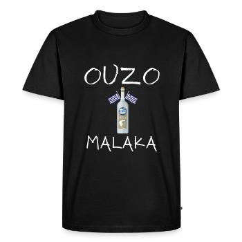 Ouzo - Men's Premium Organic T-Shirt - black - Front - Nico (187cm)