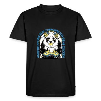 D’autres vont en thérapie Je vais jouer vidéo - T-shirt Premium bio Homme - noir - Devant - Nico (187cm)