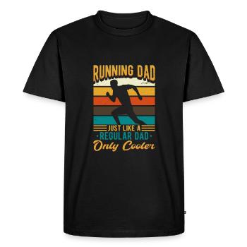 Running father like a normal father only cooler - Men's Premium Organic T-Shirt - black - Front - Nico (187cm)