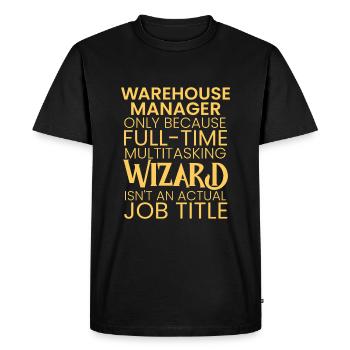 Warehouse Manager multitasking Wizard - Men's Premium Organic T-Shirt - black - Front - Nico (187cm)