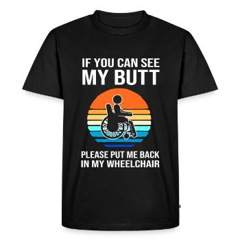 Wheelchair - Men's Premium Organic T-Shirt - black - Front - Nico (187cm)
