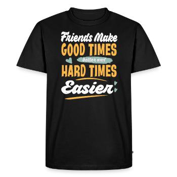 Chemises Beast BFF pour 2 cadeaux d’amitié assortis - T-shirt Premium bio Homme - noir - Devant - Nico (187cm)