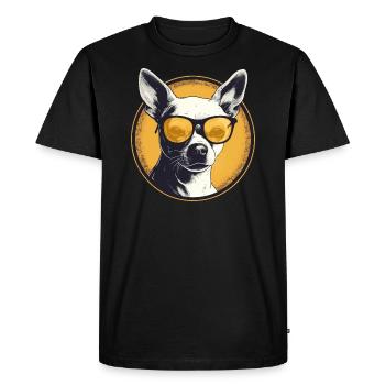 Chien avec des lunettes de soleil - T-shirt Premium bio Homme - noir - Devant - Nico (187cm)