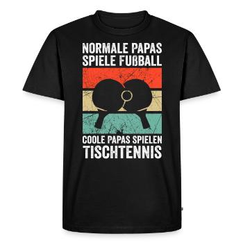 Papa Tennis de table Papa Tennis de table Papa Cadeau - T-shirt Premium bio Homme - noir - Devant - Nico (187cm)