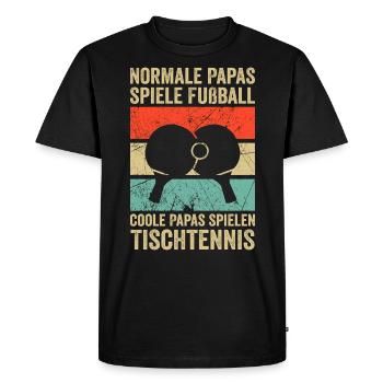 Papa Tennis de table Papa Tennis de table Papa Cadeau - T-shirt Premium bio Homme - noir - Devant - Nico (187cm)