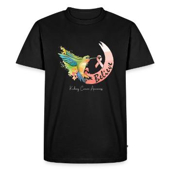 Hummingbird with Cancer Loop -Awareness of Cancer - Men's Premium Organic T-Shirt - black - Front - Nico (187cm)