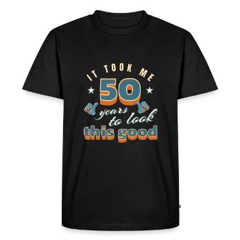 It Took Me 50 Years To Look This Good Turning 50th - Men's Premium Organic T-Shirt - black - Front - Nico (187cm)