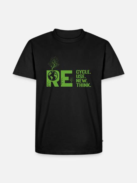 ReCycle ReUse ReNew ReThink - Men's Premium Organic T-Shirt - black