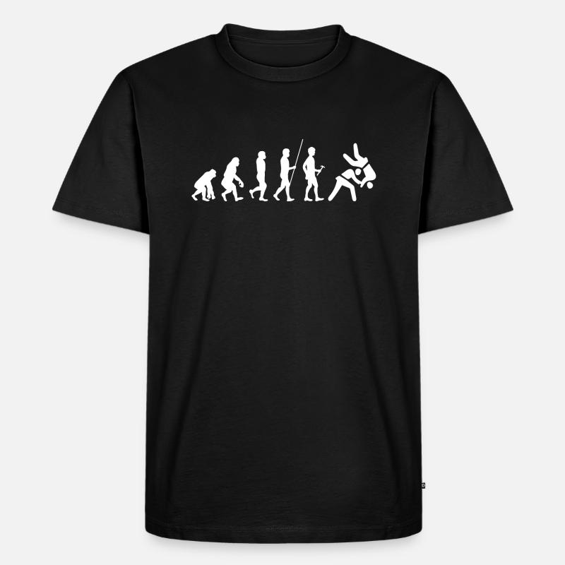Judo Evolution - Männer Premium Bio T-Shirt - Schwarz