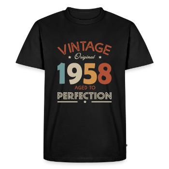 1958 Anniversaire vintage 1958 cadeau - T-shirt Premium bio Homme - noir - Devant - Nico (187cm)