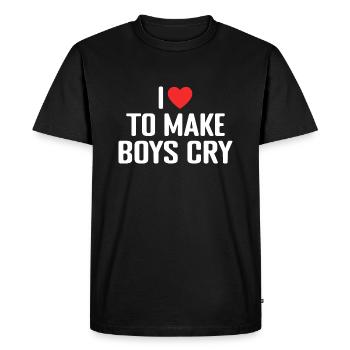 I Love To Make Boys Cry - Men's Premium Organic T-Shirt - black - Front - Nico (187cm)