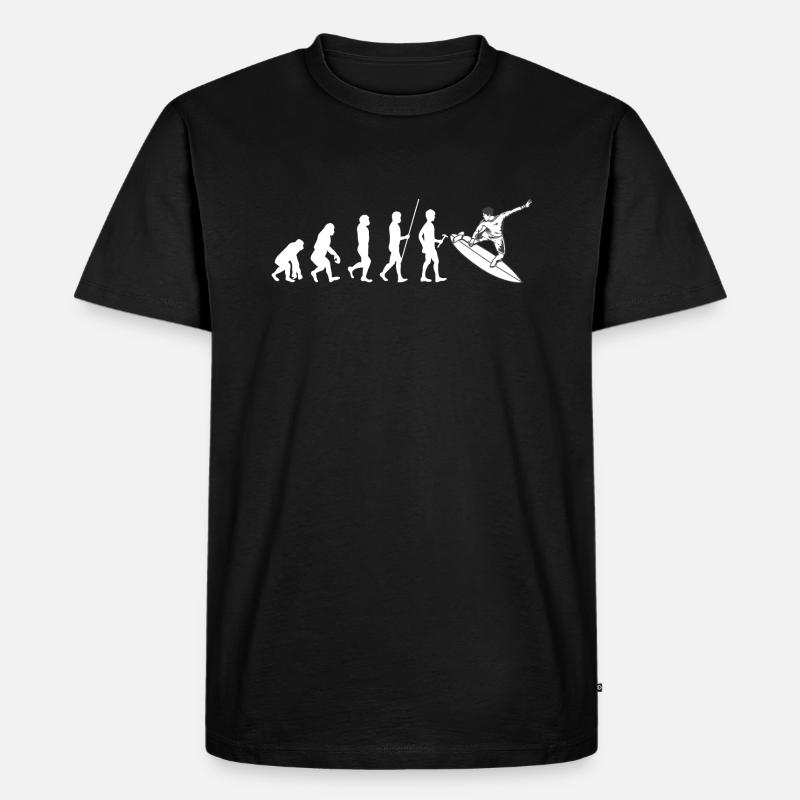 Evolution Surfer - Männer Premium Bio T-Shirt - Schwarz
