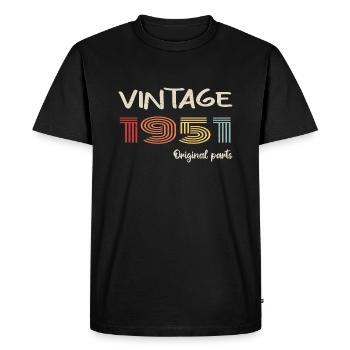 Millésime original 1951 | Cadeau d’anniversaire 1951 - T-shirt Premium bio Homme - noir - Devant - Nico (187cm)