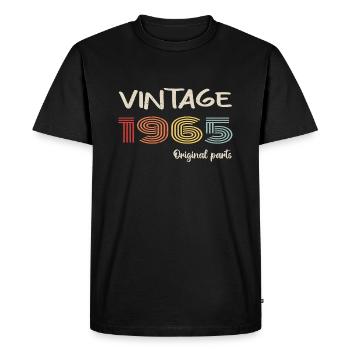 Millésime original 1965 | Cadeau d’anniversaire 1965 - T-shirt Premium bio Homme - noir - Devant - Nico (187cm)