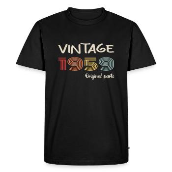 Millésime original 1959 | Cadeau d’anniversaire 1959 - T-shirt Premium bio Homme - noir - Devant - Nico (187cm)