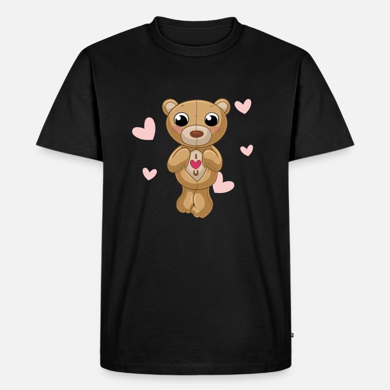 Putziger Comic Teddybär - Männer Premium Bio T-Shirt - Schwarz