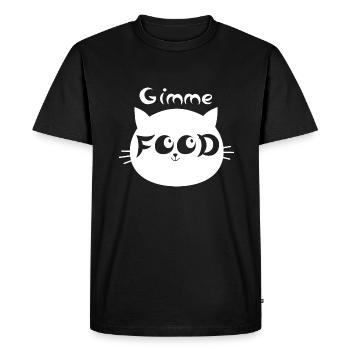 Cat - Give me food - Men's Premium Organic T-Shirt - black - Front - Nico (187cm)