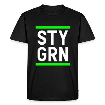Sty grn (lignes) - T-shirt Premium bio Homme - noir - Devant - Nico (187cm)