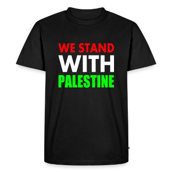 We stand with palestine - T-shirt Premium bio Homme - noir - Devant - Nico (187cm)
