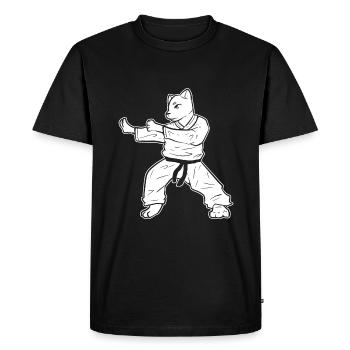 Karate Cat Self Defense - Men's Premium Organic T-Shirt - black - Front - Nico (187cm)