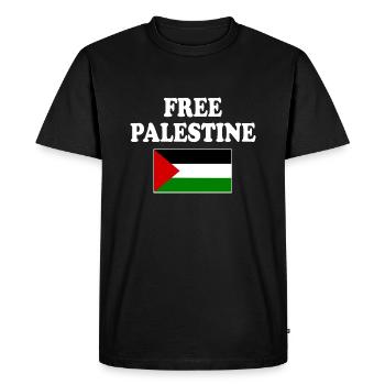 Free palestine - T-shirt Premium bio Homme - noir - Devant - Nico (187cm)