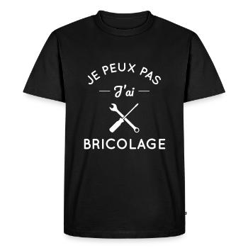 Je peux pas j'ai bricolage - T-shirt Premium bio Homme - noir - Devant - Nico (187cm)