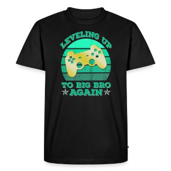 Leveling Up To Big Bro Again Tee - Cadeau - T-shirt Premium bio Homme - noir - Devant - Nico (187cm)