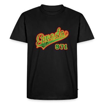 Guadeloupe Gwada 971 Cannabis - T-shirt Premium bio Homme - noir - Devant - Nico (187cm)