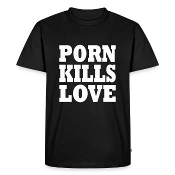 Porn kills love - T-shirt Premium bio Homme - noir - Devant - Nico (187cm)