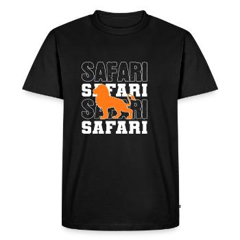 Safari Lion Keeper Poison - Men's Premium Organic T-Shirt - black - Front - Nico (187cm)