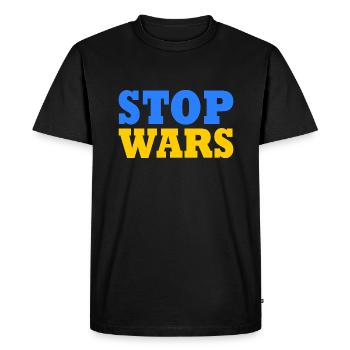 Stop war - T-shirt Premium bio Homme - noir - Devant - Nico (187cm)