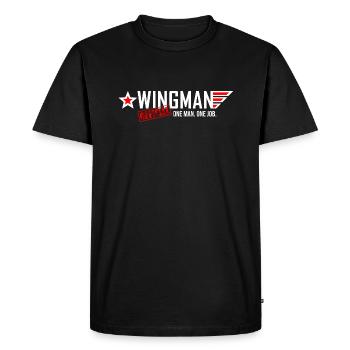 WINGMAN One Man. One Job. Official. Star Fun Funny - Men's Premium Organic T-Shirt - black - Front - Nico (187cm)