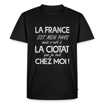La Ciotat c est chez moi Humour La Ciotat 13 - T-shirt Premium bio Homme - noir - Devant - Nico (187cm)