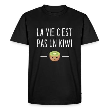 La vie c est pas un kiwi - T-shirt Premium bio Homme - noir - Devant - Nico (187cm)
