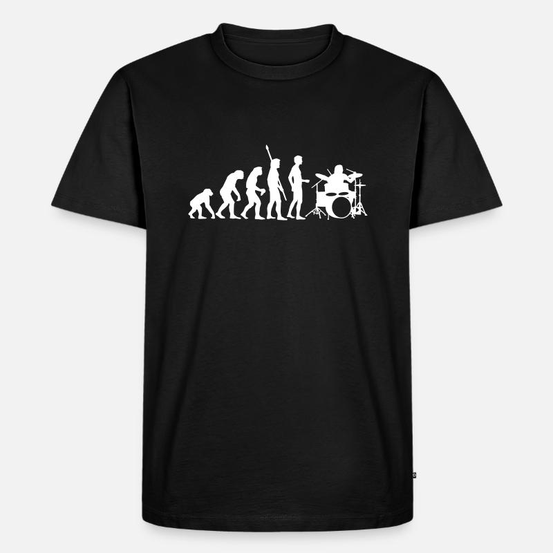 evolution_drummer_b_1c - Männer Premium Bio T-Shirt - Schwarz