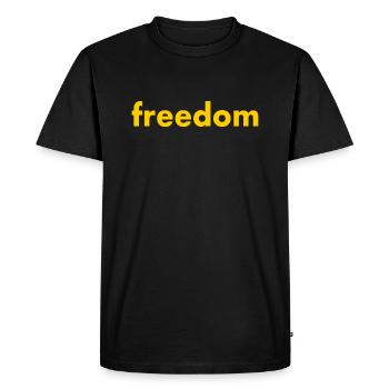 Freedom - Men's Premium Organic T-Shirt - black - Front - Nico (187cm)