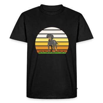 Coonhound sur fond rétro - T-shirt Premium bio Homme - noir - Devant - Nico (187cm)