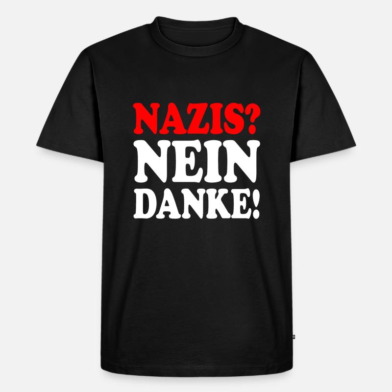Nazis nein danke - Männer Premium Bio T-Shirt - Schwarz
