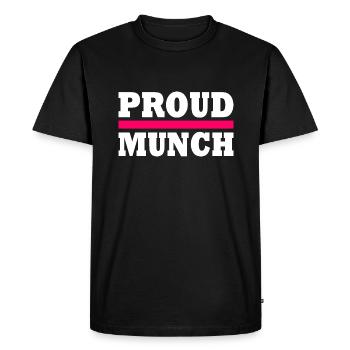 Proud munch - Men's Premium Organic T-Shirt - black - Front - Nico (187cm)